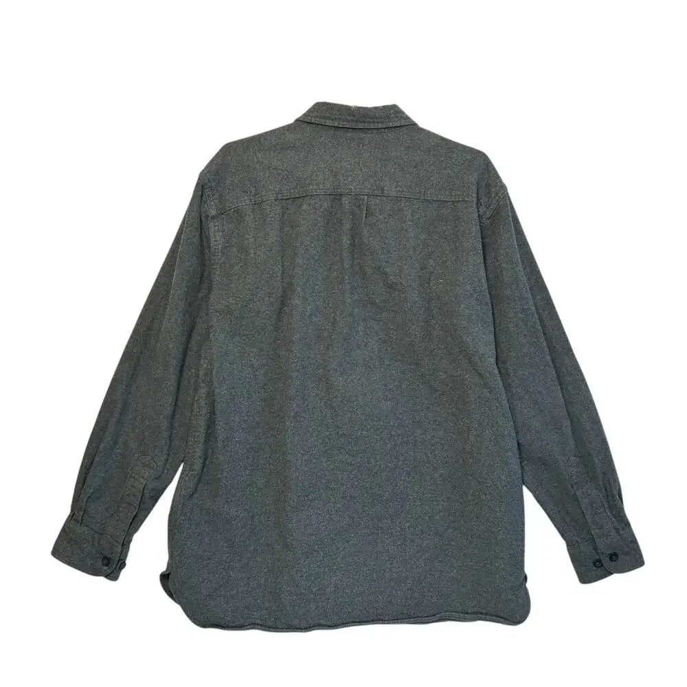 L.L. Bean Traditional Fit Chamois Shirt Men's Sz L Charcoal Gray Heather Utility